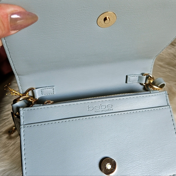 bebe leather & chain 2 way bag NWT - Picture 5 of 10